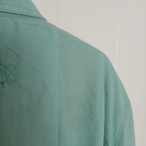 LL BEAN Shirt Mens Large Reg Vented Fishing Outdoor Short Sleeve Moss Green* - Picture 8 of 11